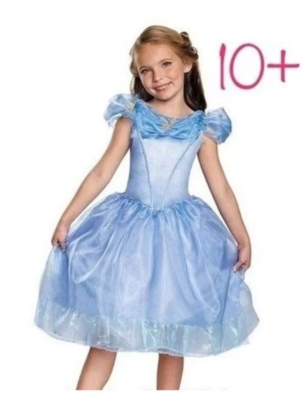 2015 Disney Cinderella Girls Costume Dress Blue Size LG 10-12 Live Action Movie